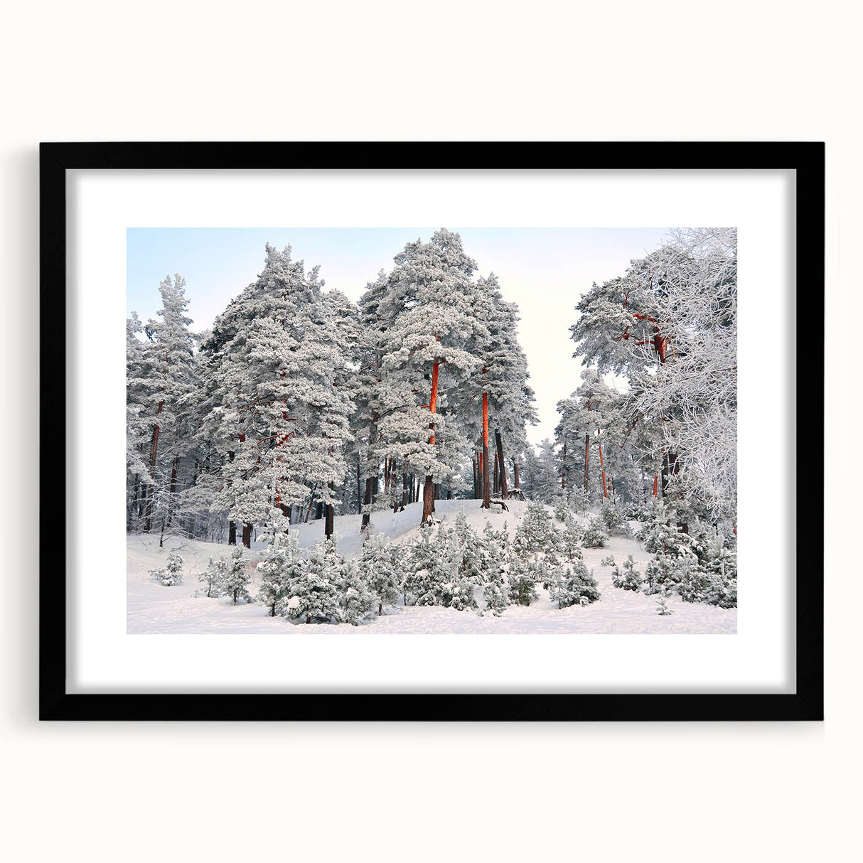 Abstract art print of colorful, textured scenery featuring vibrant shades, framed in black with a mat.