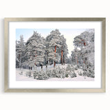 Extra large abstract art print of a European scene in muted colors on a framed canvas, suitable for living room decor.