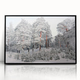 Large abstract wall art depicting a European-Latvian scenery in muted gray and blue tones on a framed acrylic.