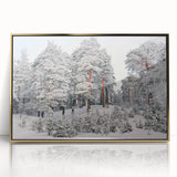 Art deco poster of a European scenery, featuring muted gold and blue tones on acrylic in a gold frame.