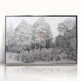 Large art print of a European cityscape in Latvia on a silver-framed acrylic, featuring mid-century modernist style.