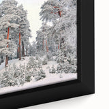 Close-up of black wall art featuring a textured European scenery on framed canvas, with vibrant colors.