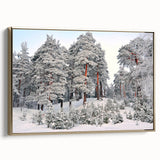 Framed canvas depicting a vintage European landscape in muted gold and black tones, suitable as wall art for a bedroom.