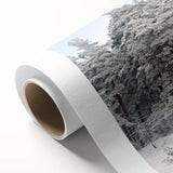 Art deco poster of a serene Latvian landscape in soft pastel shades on rolled canvas, ideal for nursery wall art.