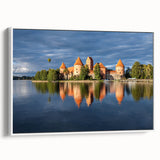 Vintage poster art of a European Lithuania scenery on a large framed canvas.