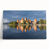 Black and white photo of a European street scene on stretched canvas, suitable as large kitchen wall art.