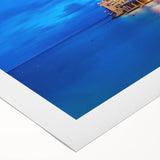 Art deco poster of Malta scenery in muted earth tones on rolled canvas, suitable for dining room wall art.