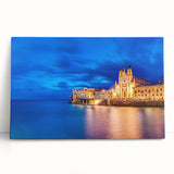 Black and white photograph of Malta scenery on large stretched canvas, suitable for kitchen wall art.