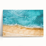 Black and white stretched canvas of the Mediterranean Sea, ideal for kitchen wall art.
