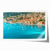 Rolled print of a Monaco scenery with floral elements in soft pastel colors, ideal for art wall dining room.