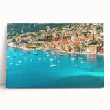 Black and white stretched canvas of Monaco scenery, ideal for kitchen wall art.