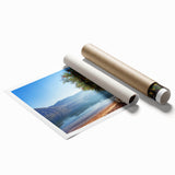 Extra large rolled print of Montenegro scenery with vibrant green and blue tones, ideal for classy bathroom wall art.