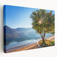 Large art print on canvas depicting a serene European Montenegro landscape, ideal for kitchen wall art.