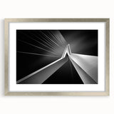 Extra large abstract art print of a textured European scenery in a silver frame, ideal for living room decor.