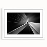 Textured art print of abstract European scenery in muted earth tones, framed with a white mat, ideal for bedroom decor.