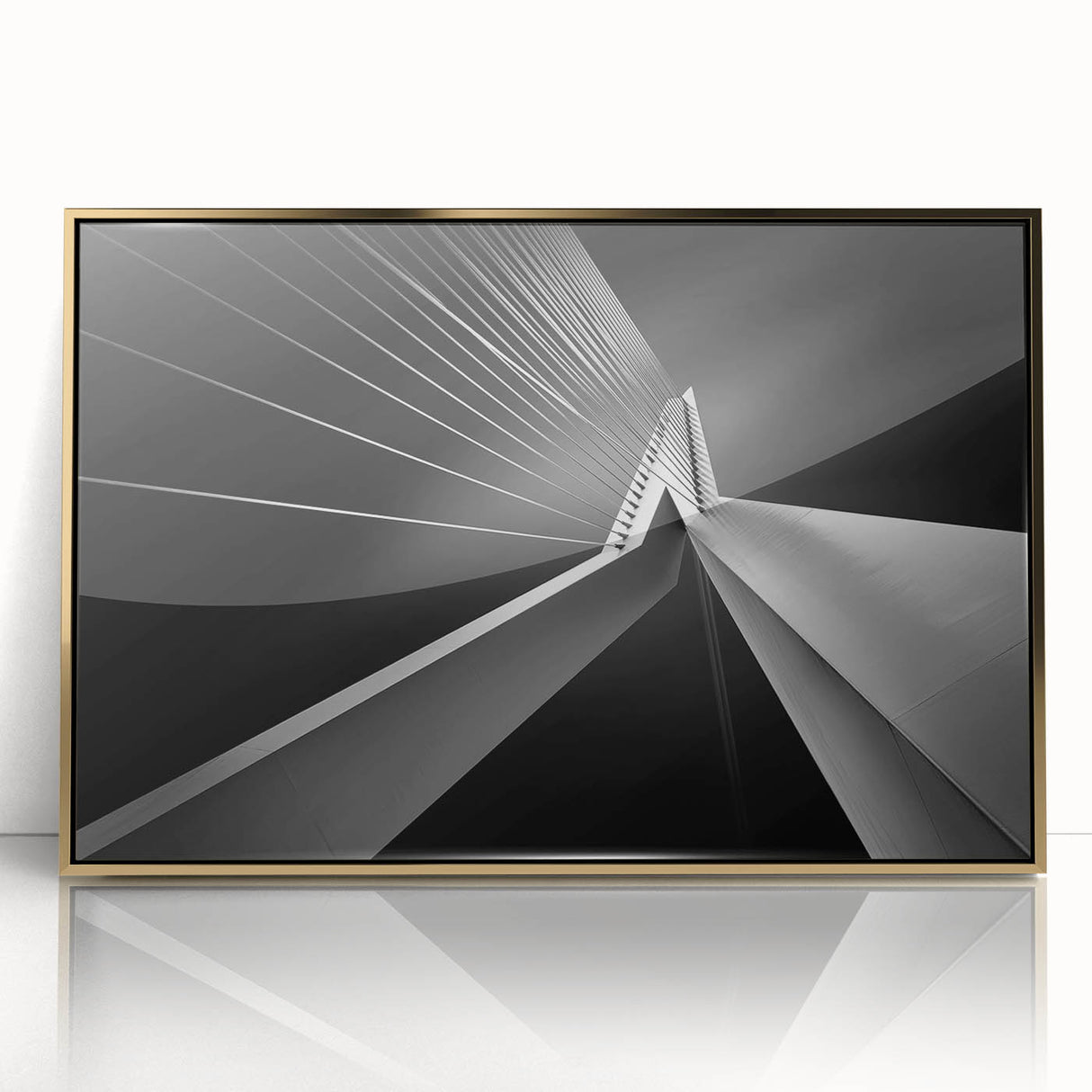 Art deco poster of a European cityscape in muted gold tones on framed acrylic, ideal for modern art wall decor.