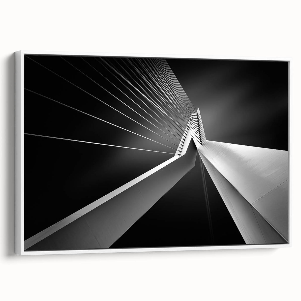 Vintage poster art of a European scenery on extra large framed canvas, with vibrant colors against a black background.