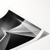 Extra large wall art featuring minimalist line art flowers in black on white, rolled print format.