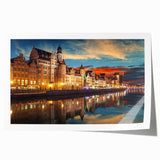 Extra large rolled print of a Polish landscape featuring vibrant green fields and a deep blue sky.