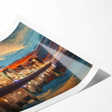 Extra large wall art featuring line art flowers in black on a white background, rolled print format.