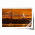 Rolled print of Lisbon scenery with soft pastel shades on canvas, suitable for dining room wall art.