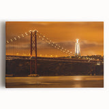 Black and white stretched canvas of Lisbon's cityscape, suited for kitchen wall art or bedroom decor.