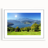 Textured art print of abstract Romanian scenery in muted earth tones, framed with a white mat, ideal for bedroom decor.