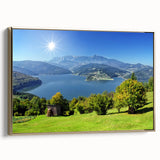 Framed canvas wall art featuring a vintage-style landscape of a Romanian scenery in muted gold and black tones.