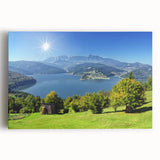 Black and white photograph of a Romanian village on a stretched canvas, ideal for kitchen wall art.