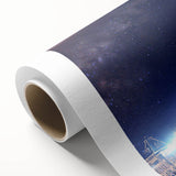 Art deco poster of Moscow skyline in pastel shades on rolled canvas, ideal for nursery wall art.
