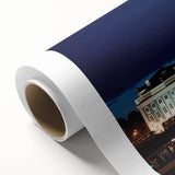 Art Deco poster of Saint Petersburg scenery on rolled canvas, with soft pastel colors, ideal for nursery wall art.