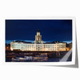 Extra large rolled print of St. Petersburg scenery featuring muted green and blue tones, ideal for dining room wall art.