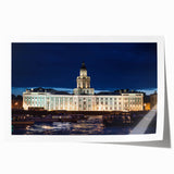 Extra large rolled print of St. Petersburg scenery featuring muted green and blue tones, ideal for dining room wall art.