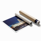 Extra large rolled print of a floral art scene in St. Petersburg, with muted earth tones, ideal for classy bathroom wall art.