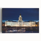 Black and white stretched canvas of St. Petersburg scenery, ideal for kitchen wall art or bedroom ambiance.