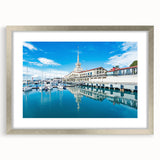 Extra large abstract art print of a textured European scenery in silver frame, ideal for living room decor.