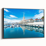 Black and white framed canvas of Sochi landscape in a vintage poster style, ideal for bedroom wall art.