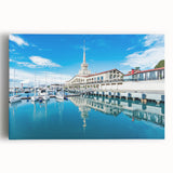 Black and white stretched canvas featuring a panoramic view of Sochi, ideal for kitchen wall art or bedroom ambiance.