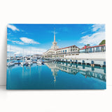Black and white stretched canvas of Sochi scenery, ideal for kitchen wall art.