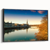 Black and white wall art featuring a vintage-style Scottish landscape on framed canvas, suitable for bedroom decor.