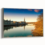 Landscape art painting of a Scottish scenery on framed canvas, featuring muted earth tones, ideal for living room decor.