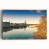 Black and white photograph of a Scottish landscape on stretched canvas, ideal for kitchen wall art or bedroom ambiance.