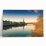 Black and white image of a Scottish landscape on large stretched canvas, ideal for kitchen wall art.