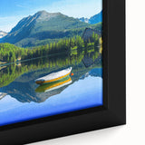 Extra large framed canvas of a textured, colorful Slovakian landscape, ideal for living room decor.