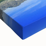 Black and white landscape art painting of a European scenery on stretched canvas, suitable for bedroom wall art.