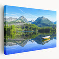 Scenic Slovakia landscape on large stretched canvas with vibrant greens and blues, ideal for kitchen wall art.