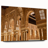 Large abstract wall art of Andalucia, Spain, in muted earth tones on acrylic glass, ideal for bedroom or dining room decor.