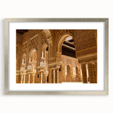 Abstract art print depicting Andalusian landscape in muted earth tones, framed in silver, suitable for dining room decor.