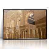 Large abstract wall art depicting Andalucian scenery in muted earth tones on a framed acrylic.