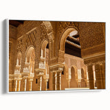 Framed canvas of a vintage-style Andalucian landscape, predominantly in black and white tones, ideal for bedroom wall art.